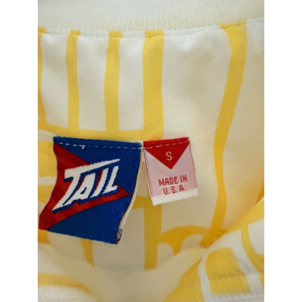 Tail Vintage Windbreaker Jacket Yellow White Geometric Print Full Zip Womens S - Picture 2 of 10